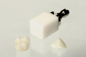 A block of material for a CEREC crown